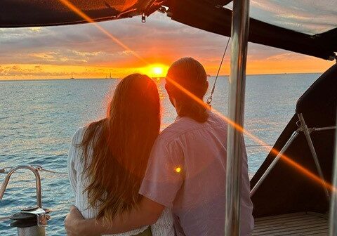 A couple enjoys a full day sailing experience in Maui.